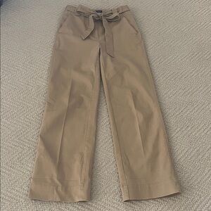 NWT Womens J Crew Wide-Leg Chino Pants with Tie Waist Size 0. MSRP $128